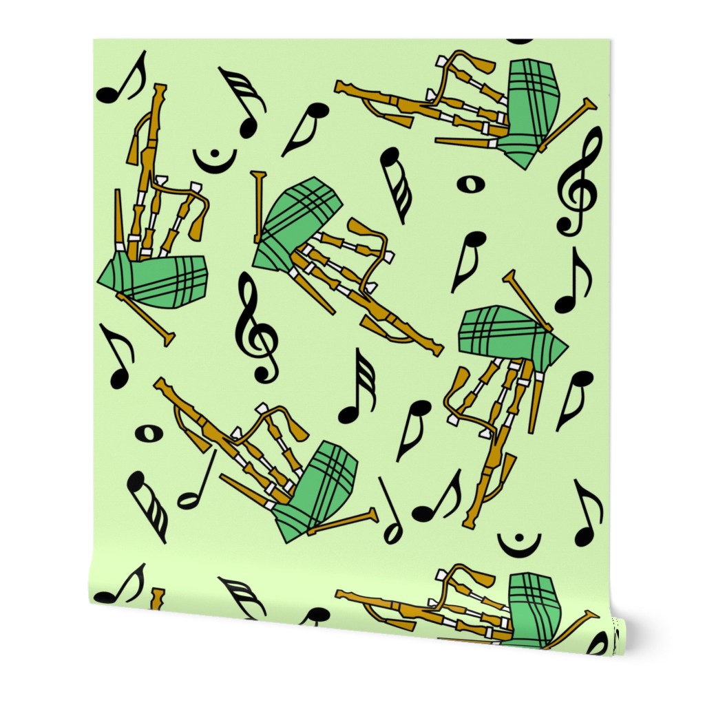 Bagpipes Music Notes Pattern Wallpaper