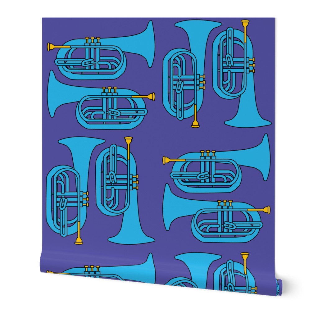 Baritone Crosshatch Blue and Purple Wallpaper