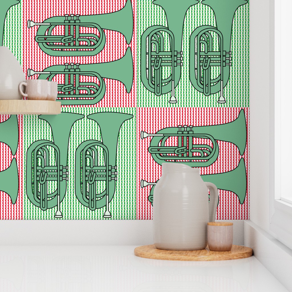Marching Green Baritone Crosshatch Wallpaper