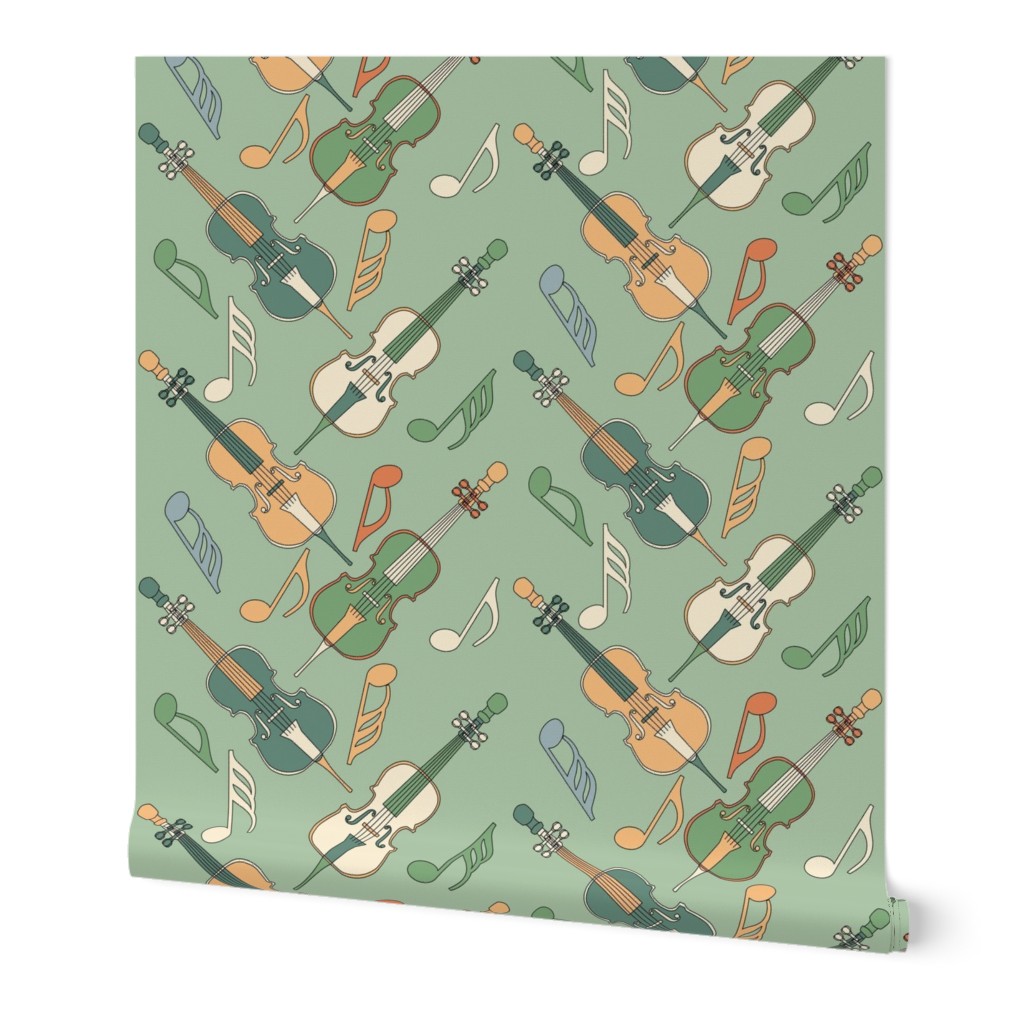 Gray Baritone Crosshatch Orange Wallpaper