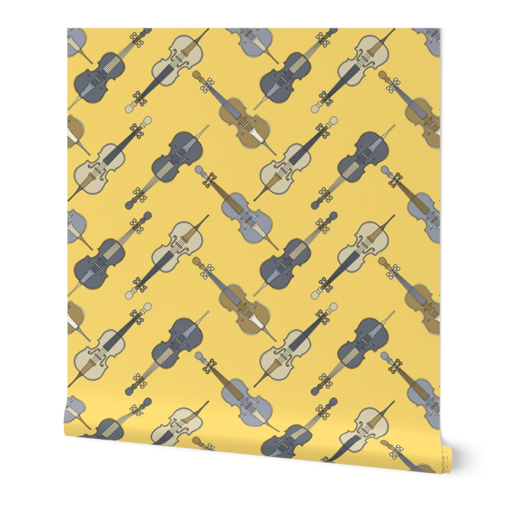 Cellos Angled Yellow Wallpaper