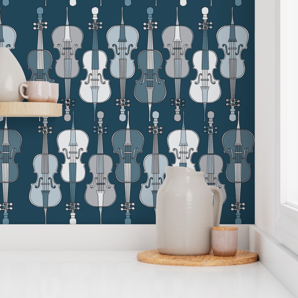 Blue Cellos Wallpaper