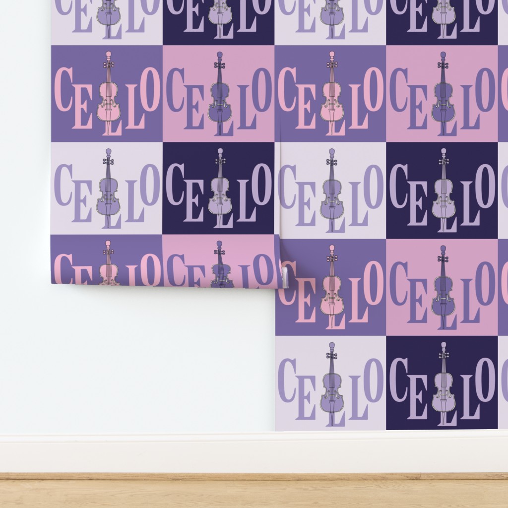 Cello In Cello Purple Text Wallpaper