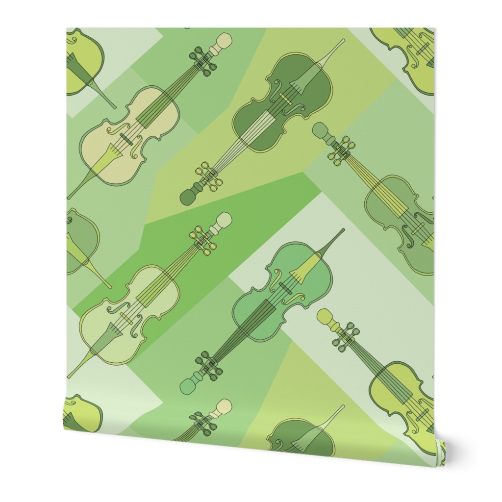 Cellos Angled Green Blocks Wallpaper