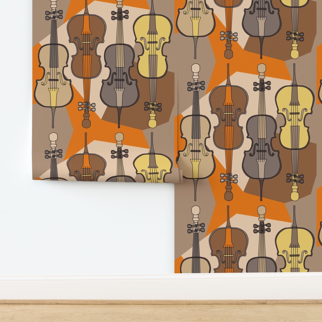 Brown and Orange Cellos Wallpaper