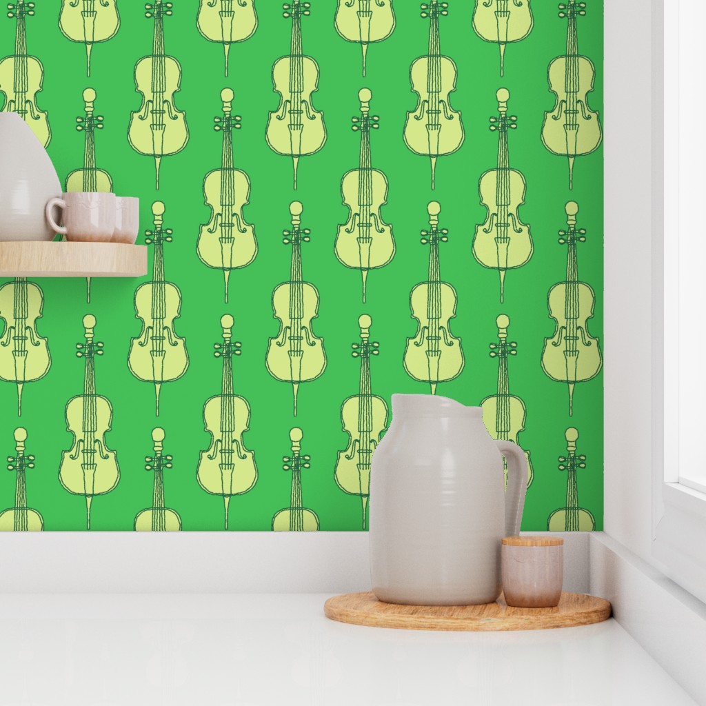 Light Green Cello Green Background Wallpaper