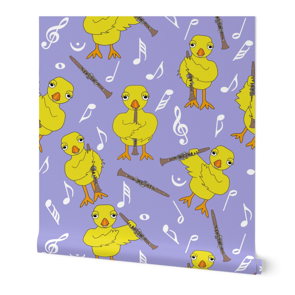 Clarinet Chick Clarinets Music Notes Purple Wallpaper