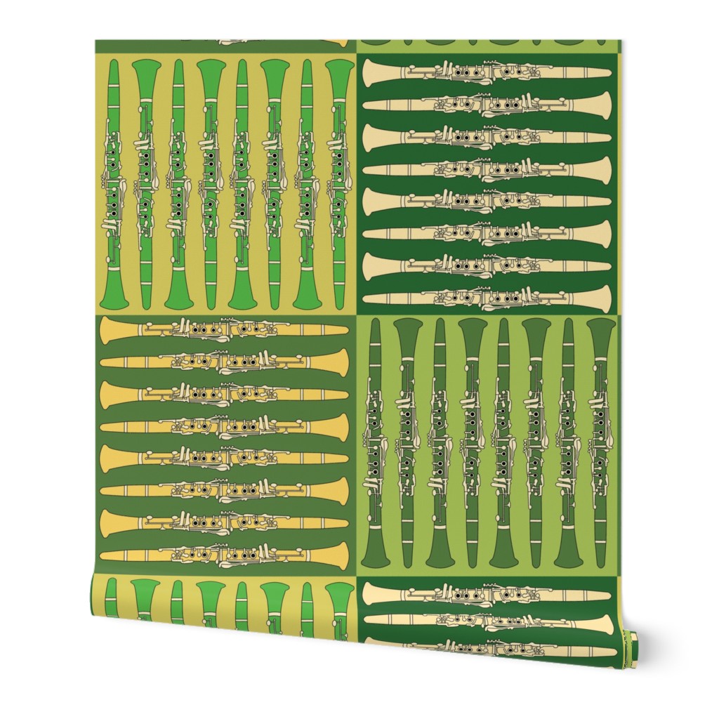 Clarinet Crosshatch Green Wallpaper