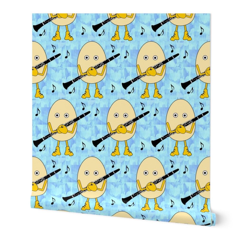 Clarinet Egghead Blue Wallpaper