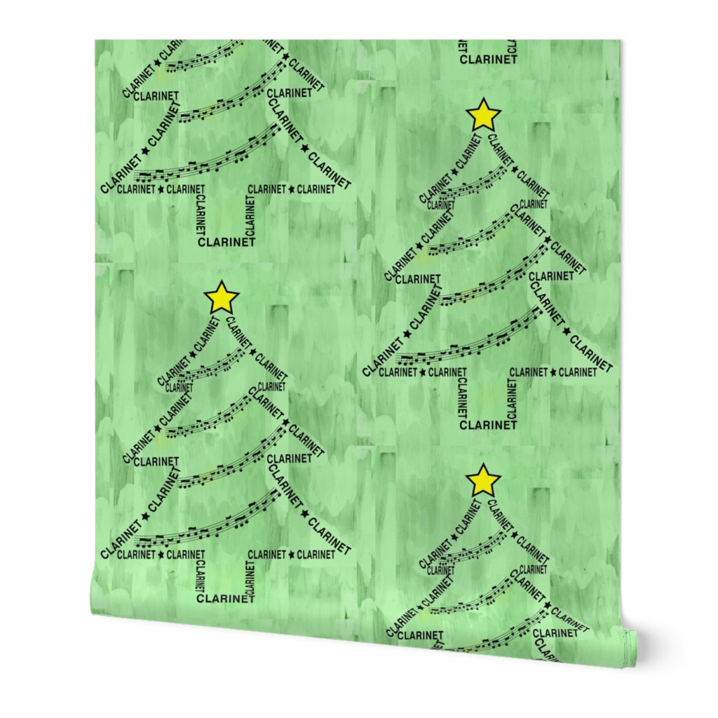 Clarinet Tree Text Green Wallpaper