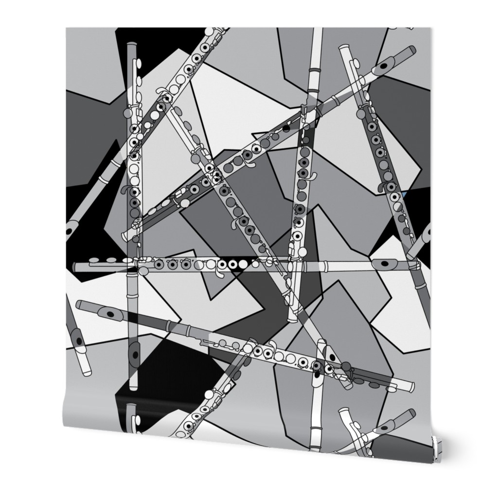 Abstract Flute Grays Wallpaper