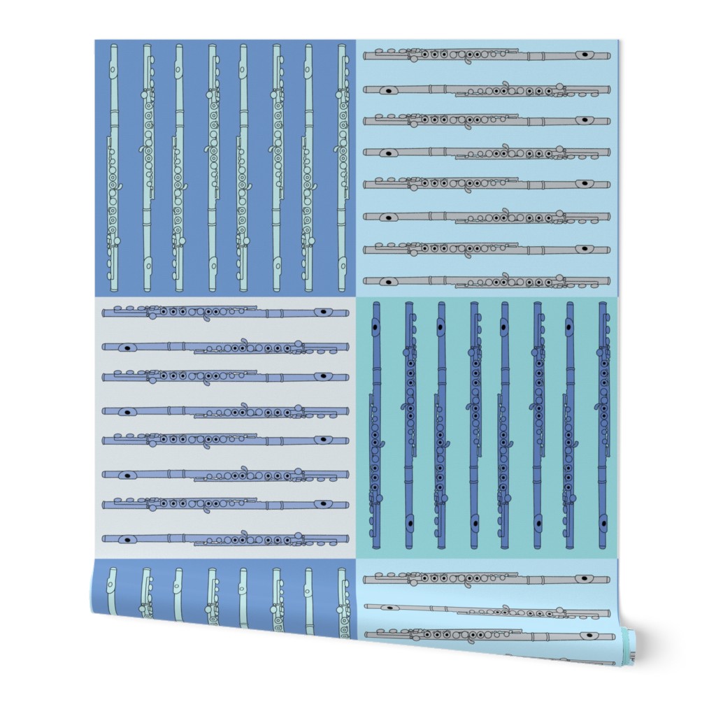 Flute Crosshatch Blue Wallpaper