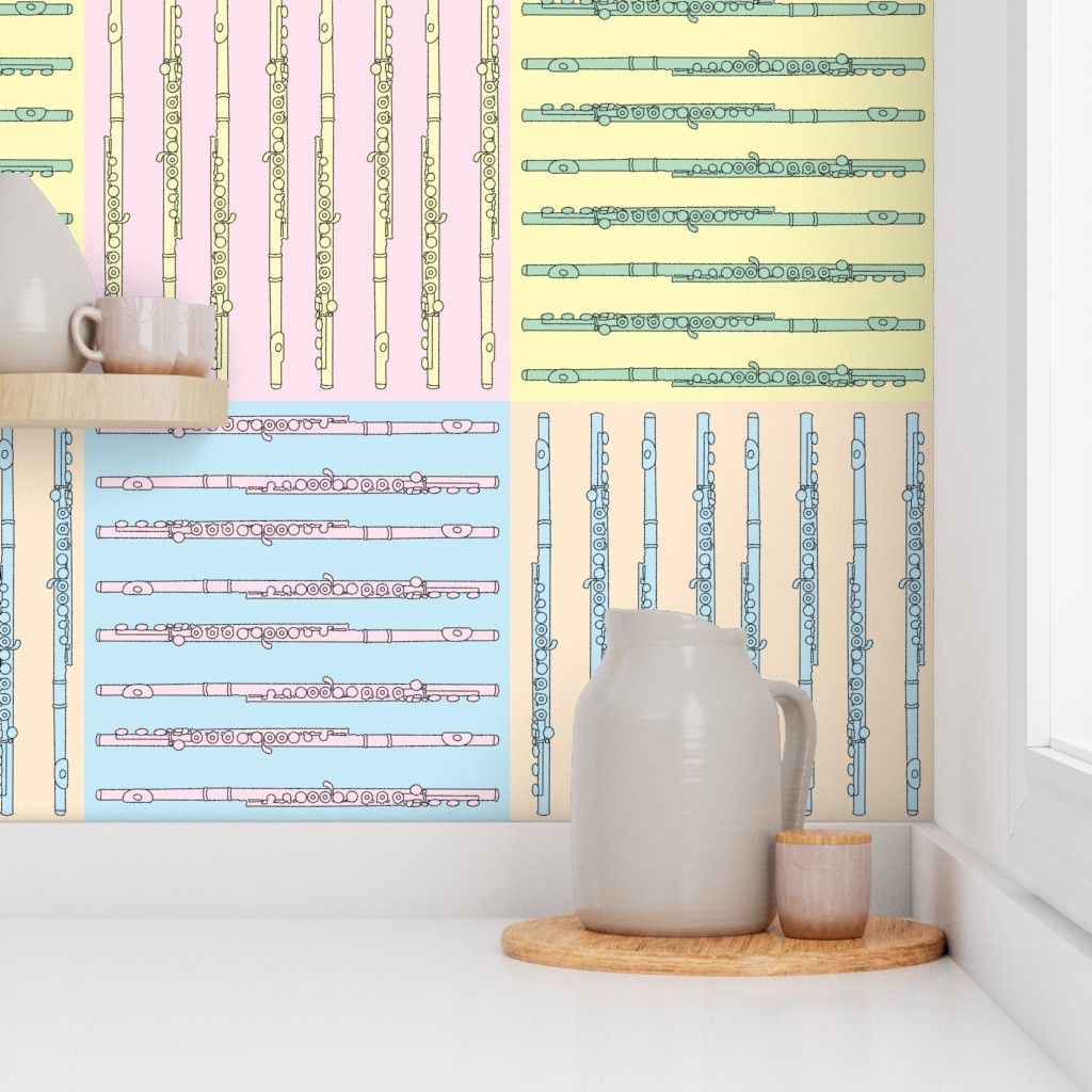 Flute Crosshatch Pastels Wallpaper