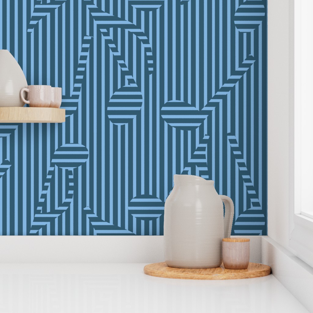 Blue Music Note Lines Wallpaper