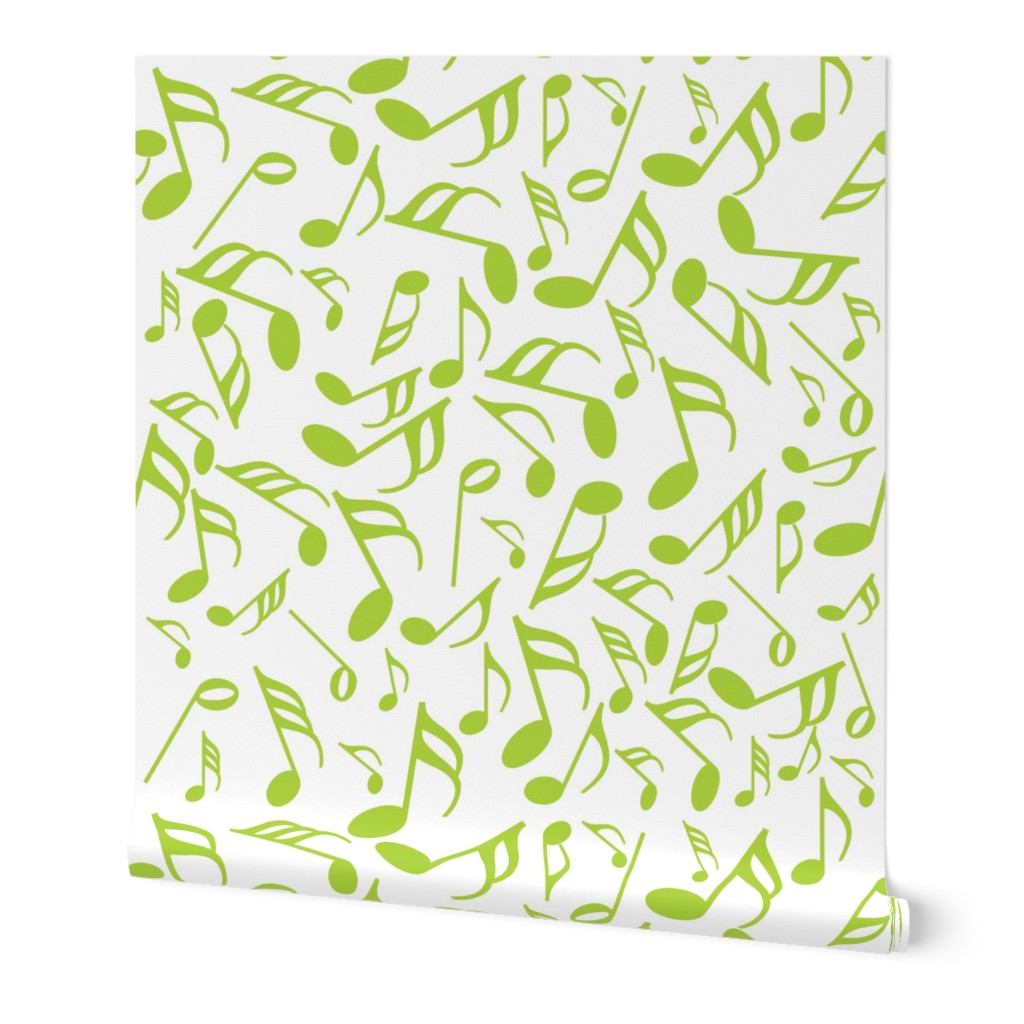 Light Green Music Notes White Background Wallpaper