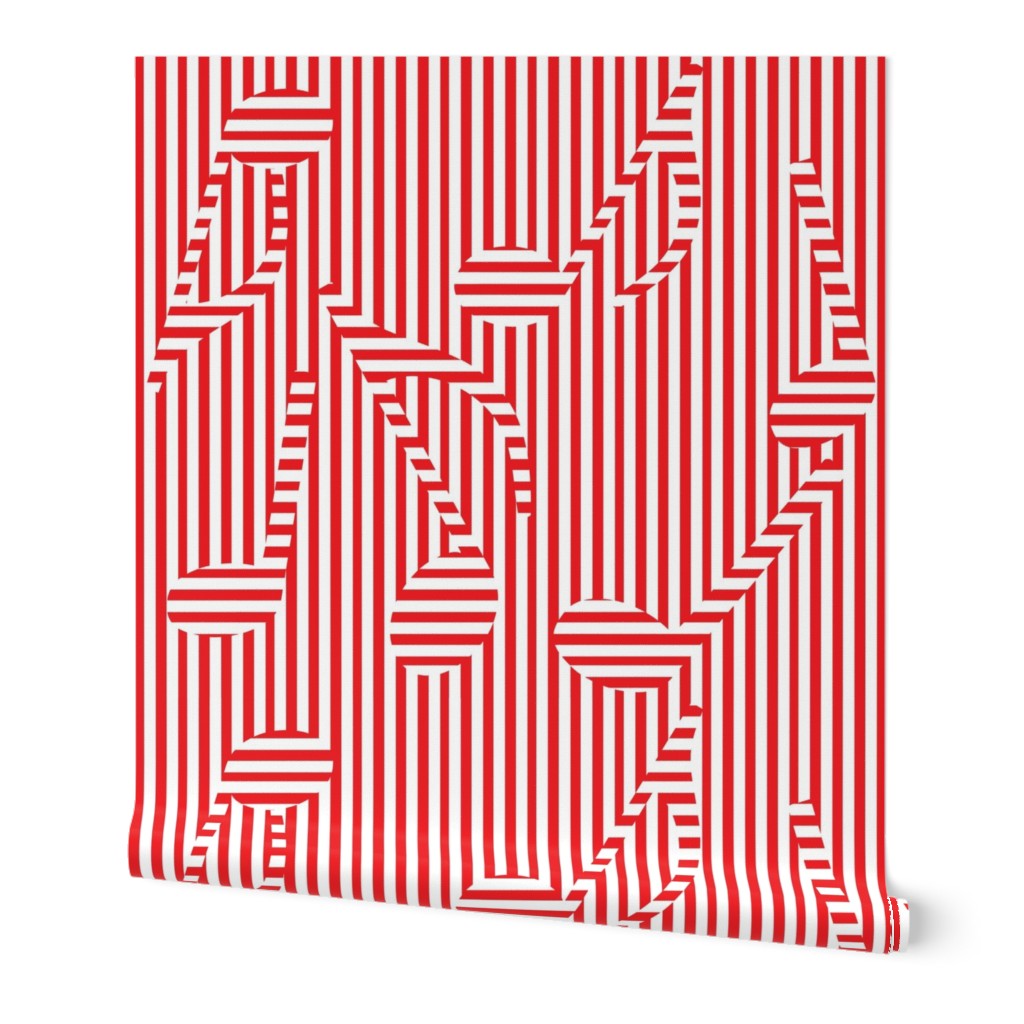 Music Note Vertical Horizontal Lines Red Wallpaper