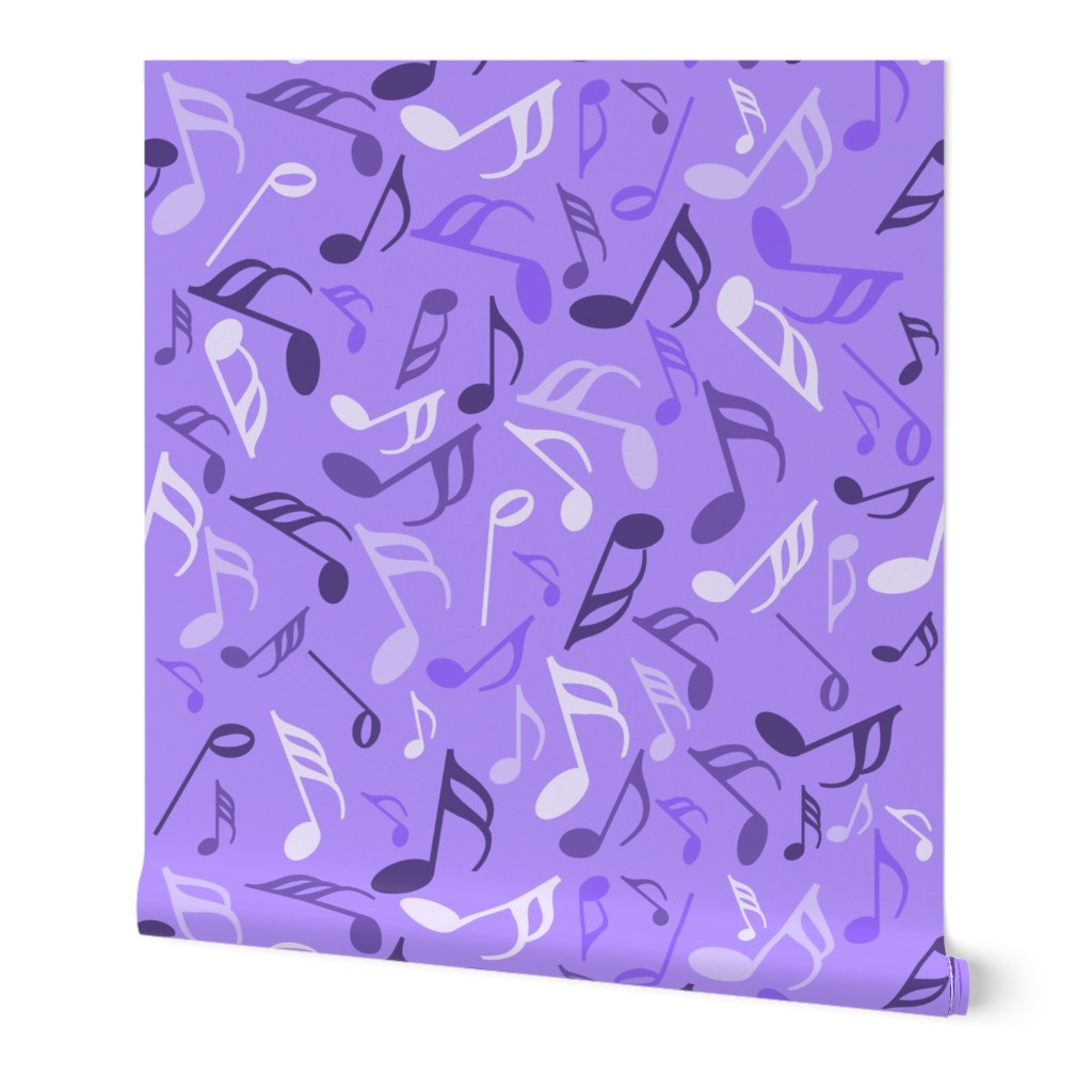 Music Notes Purple Monochrome Wallpaper
