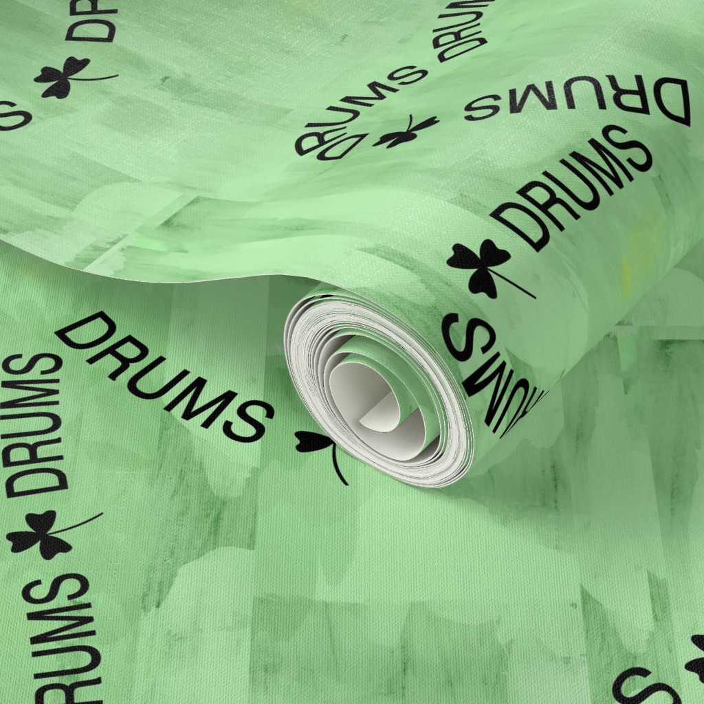 Drums Shamrock Text Green Background Wallpaper