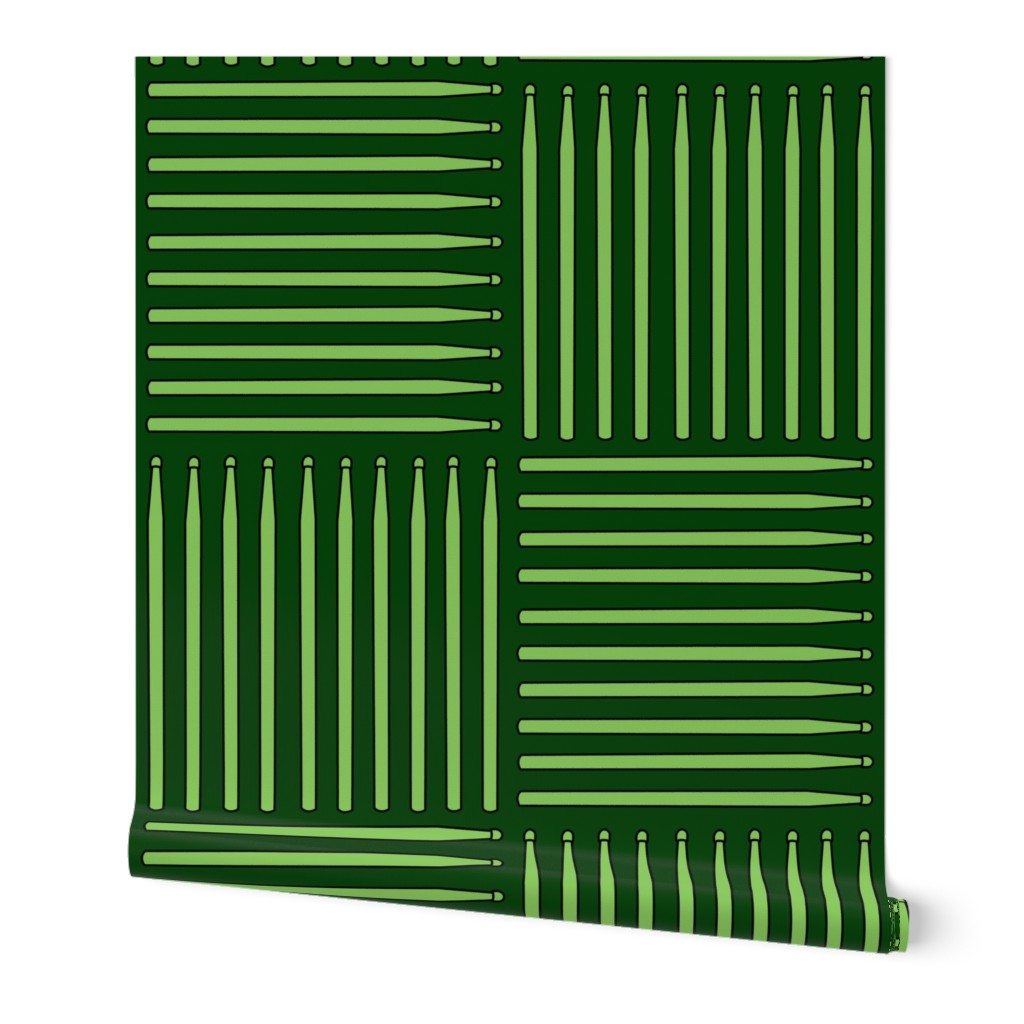 Drumstick Crosshatch Green Wallpaper