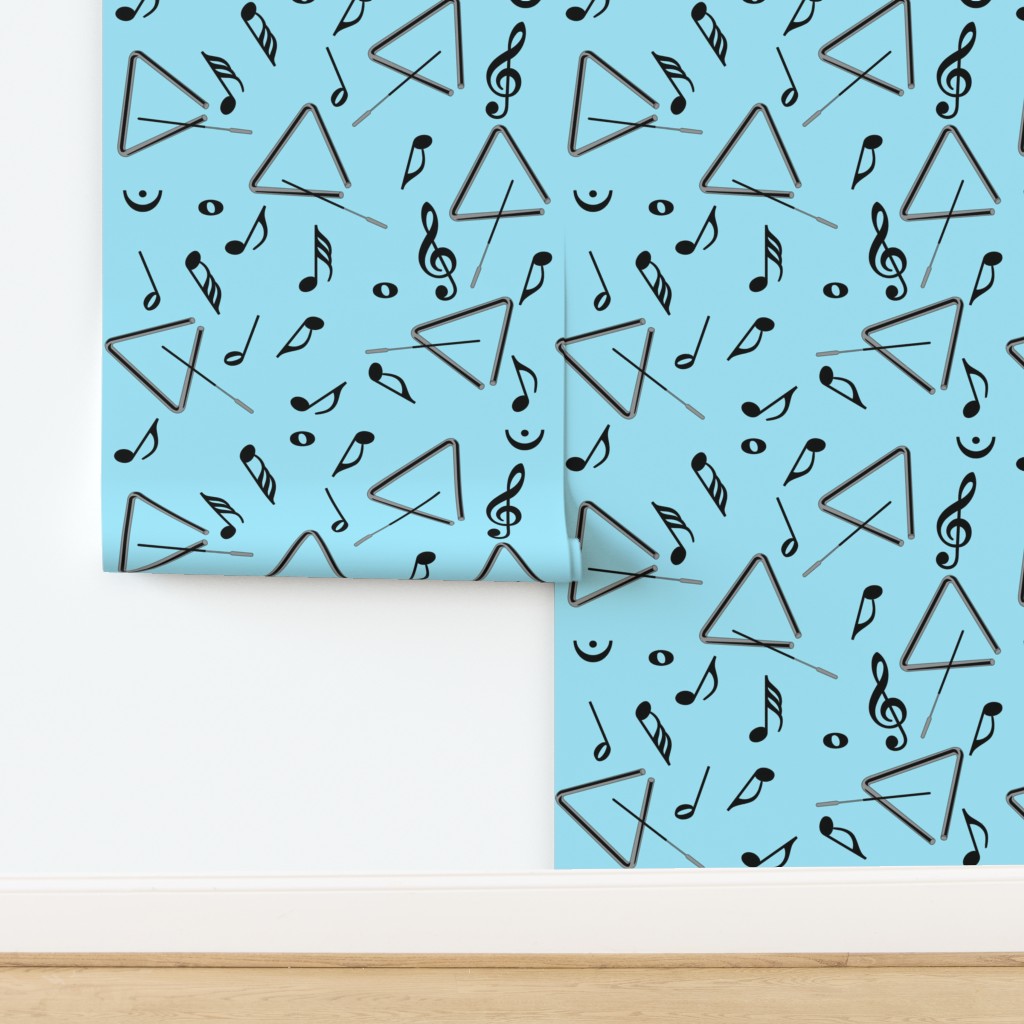 Triangle Music Notes Blue Wallpaper