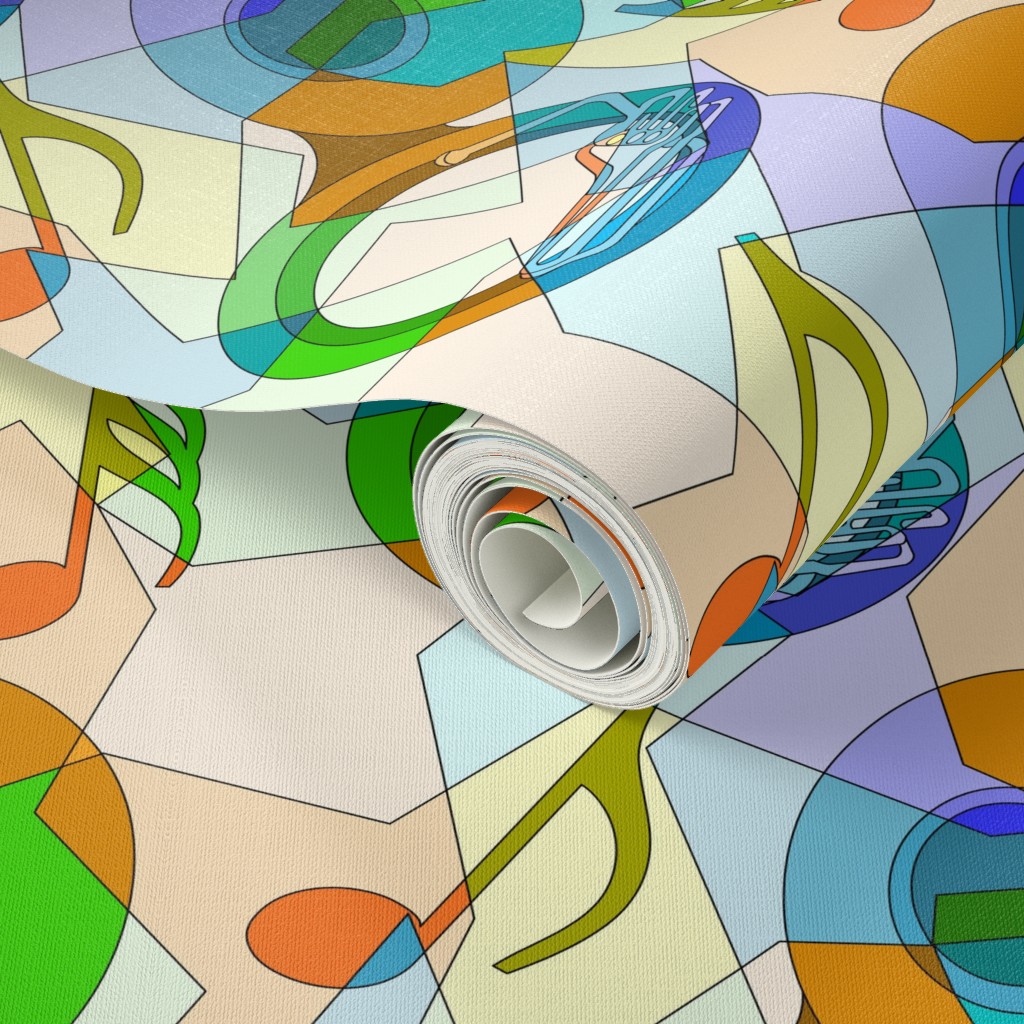 Broken Tuba Music Notes Wallpaper